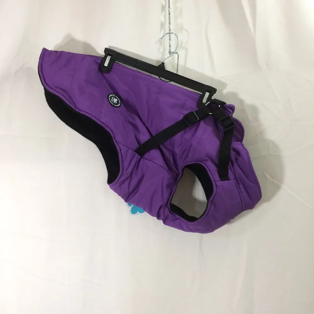 NEW Norbi Dog Parka Coat Fleece Lined Purple Built in Harness 3XL